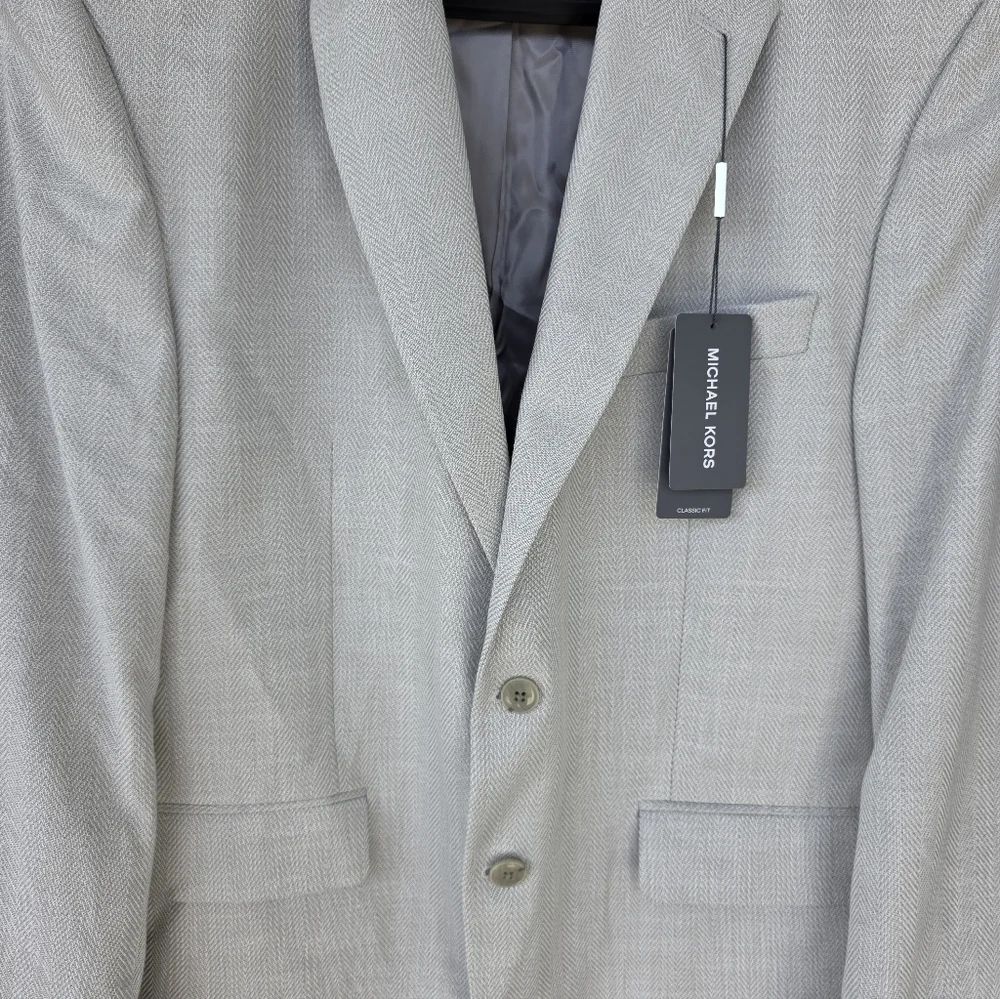 $295 Michael Kors Men Classic Fit Herringbone Woven Sport Coat Sz 42S NWT Career